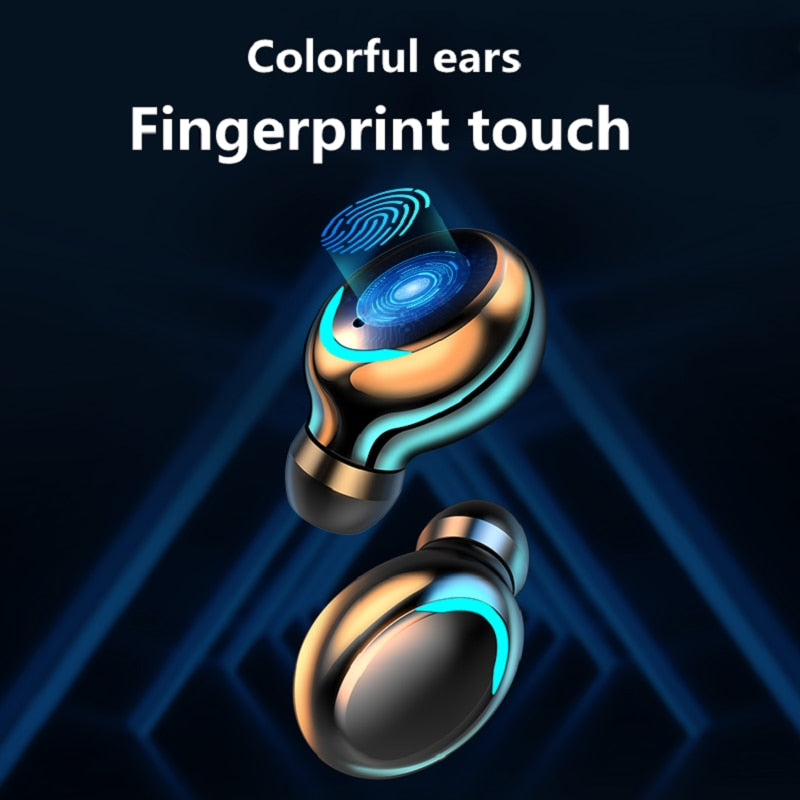 ND Bluetooth 5.0 Earphones 2200mAh Charging Box Wireless Headphone Stereo Sports Waterproof Earbuds Headsets With Mic|Bluetooth Earphones & Headphones|