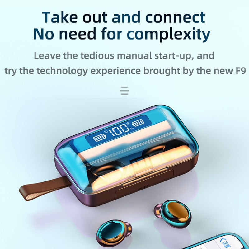 ND Bluetooth 5.0 Earphones 2200mAh Charging Box Wireless Headphone Stereo Sports Waterproof Earbuds Headsets With Mic|Bluetooth Earphones &amp; Headphones|