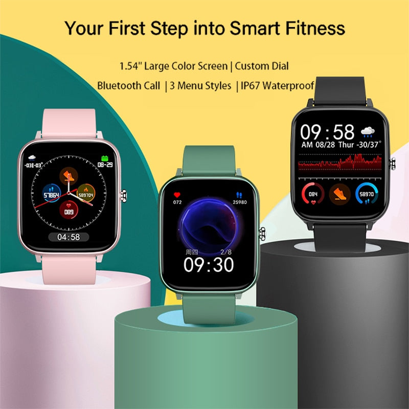 2021 Smart Watch Men Women Heart Rate Fitness Tracker Bracelet Watch Bluetooth Call Waterproof Sport Smartwatch For Android IOS|Smart Watches|