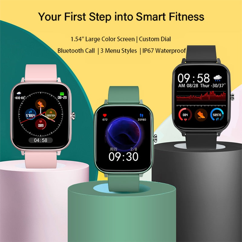 2021 Smart Watch Men Women Heart Rate Fitness Tracker Bracelet Watch Bluetooth Call Waterproof Sport Smartwatch For Android Ios - Smart Watches