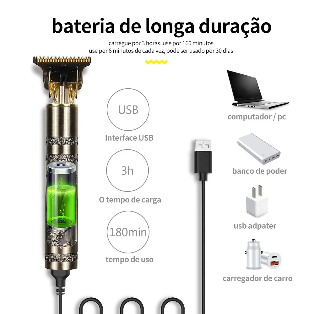 Factory Direct Sales T9 Dragon Phoenix Buddha Head Hair Clipper Electric Clipper Razor Retro Oil Head Fader Hair Trimmer Shaver - Hair Trimmers