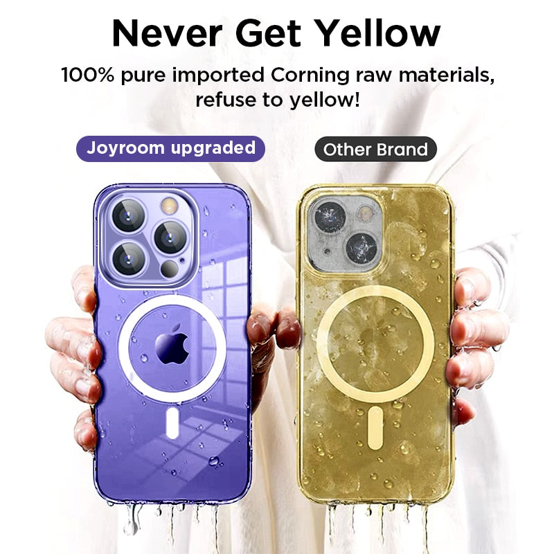 Joyroom Magnetic Case For Iphone 14 Diamond Transparent Cover For Iphone 14 13 Pro Max Case Wireless Charger Magnet Back Cover - Mobile Phone Cases &amp;amp; Covers