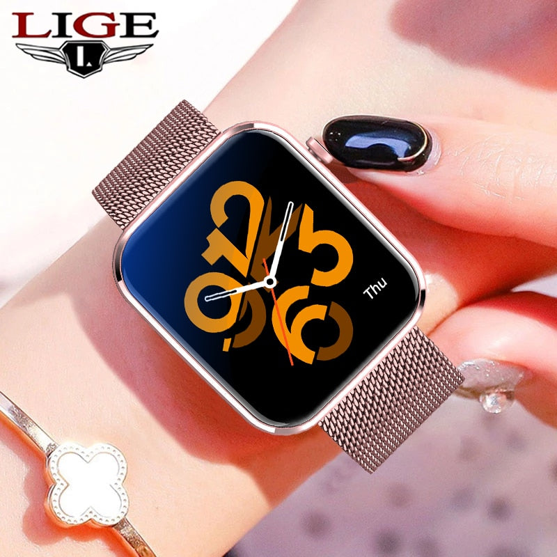 New Smart Watch women Full Touch Fitness Real time Activity Tracker Blood Pressure Sports Ladies Smart Watch