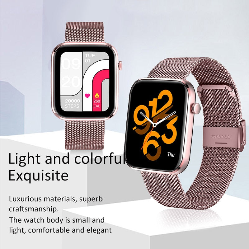 New Smart Watch women Full Touch Fitness Real time Activity Tracker Blood Pressure Sports Ladies Smart Watch