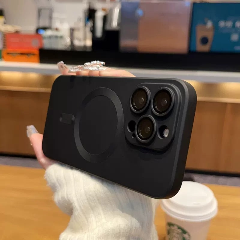 Magnetic Wireless Charging Matte Case for iPhone 14 13 12 Pro Max Plus