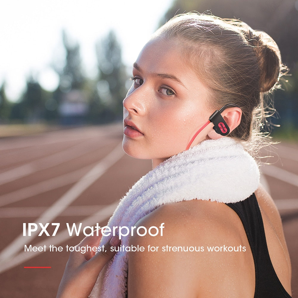 ND Flame IPX7 Waterproof Bluetooth Headphones V5.0 Earphone with Noise Canceling Mic H