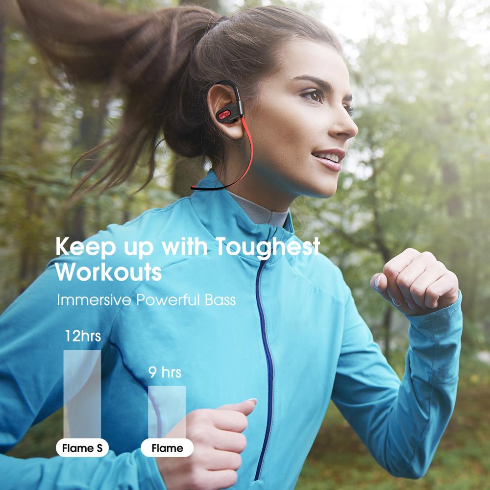 Bluetooth 5.0 Wireless Sports Earphones Noise Cancelling Stereo HD Sound iPX7 Sweatproof 12h Playtime