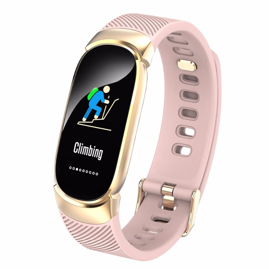 New Sports Waterproof Smart Watch Women Smart Bracelet Band Bluetooth Heart Rate Monitor Fitness Tracker Smartwatch Metal Case