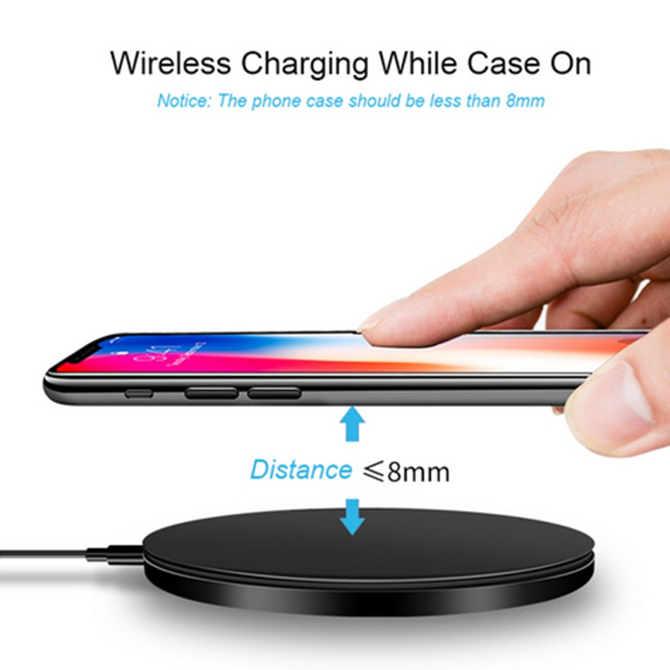 Qi Wireless Charger 10W/7.5W/5W QC3.0 Fast Phone Charger for iPhone 11 X XR XS Max Samsung S10 9 Xiaomi Wireless USB Charger Pad
