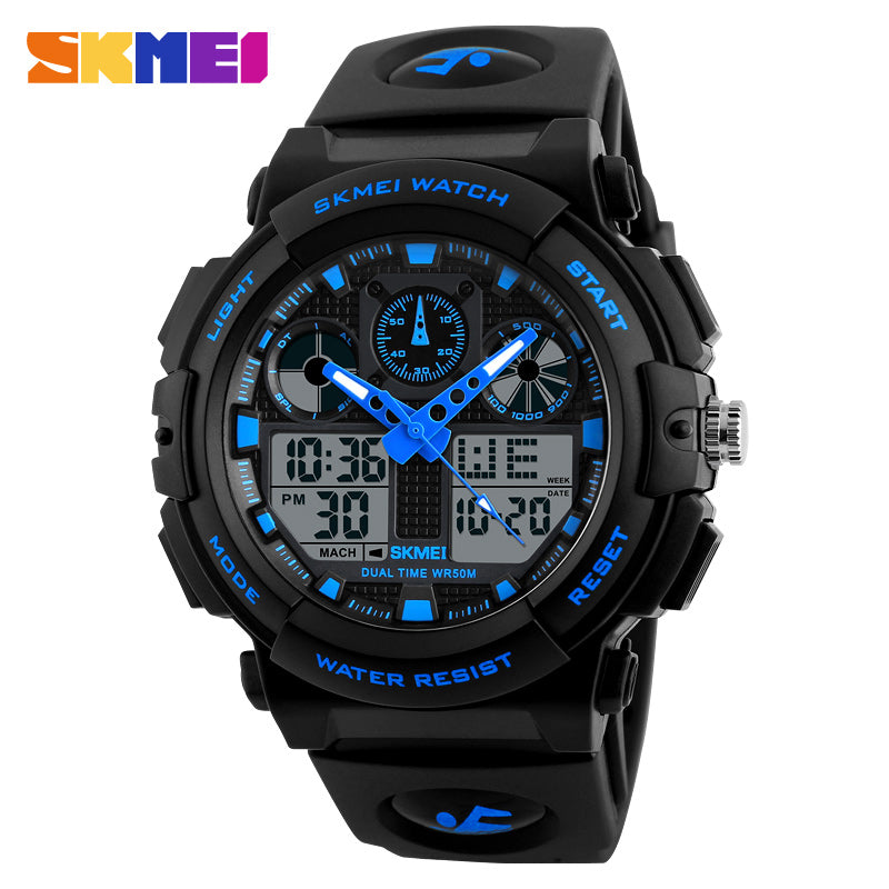 SKMEI Dual Display Wristwatches Men Sports Watches Digital Double Time Chronograph Time Watch Watwrproof Relogio Masculino 1270