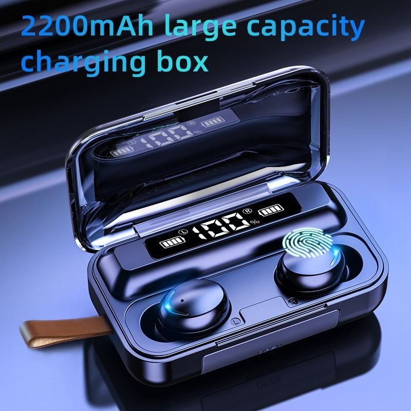Bluetooth 5.0 Earphones 2200mAh Charging Box Wireless Headphone 9D Stereo Sports Waterproof Earbuds Headsets