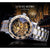 Royal Design Men Fashion Diamond Luminous Gear Movement  - Top Luxury Male Mechanical Skeleton Watch