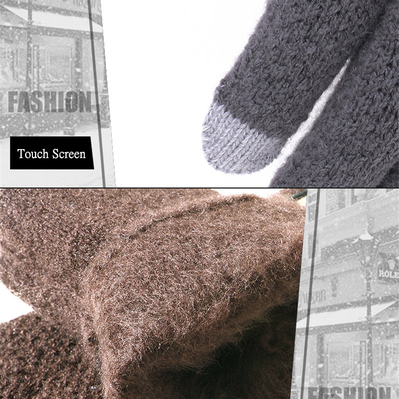 Winter Autumn Men Knitted Gloves, for use withTouch Screen