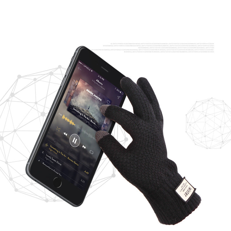 Winter Autumn Men Knitted Gloves, for use withTouch Screen