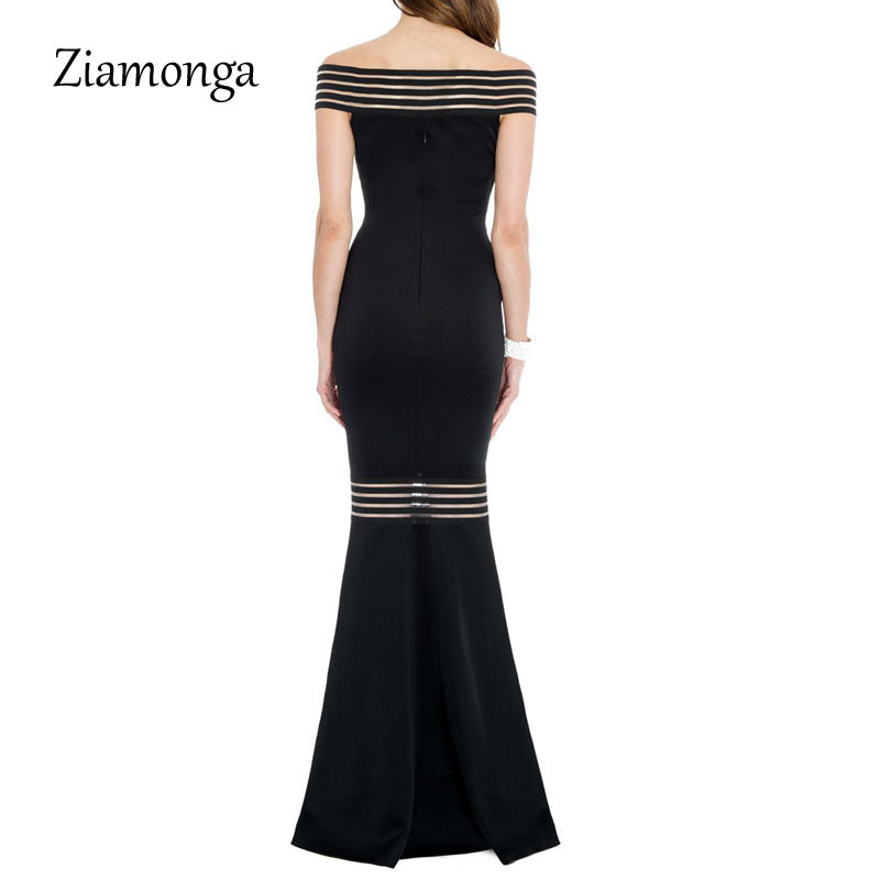 Plus Size Dress Fashion Runway Maxi Dress 2017 Summer Elegant Women&#39;s Dress Perspective Mermaid Sexy Black Long Dress