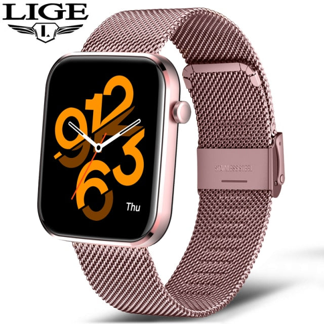 New Smart Watch women Full Touch Fitness Real time Activity Tracker Blood Pressure Sports Ladies Smart Watch