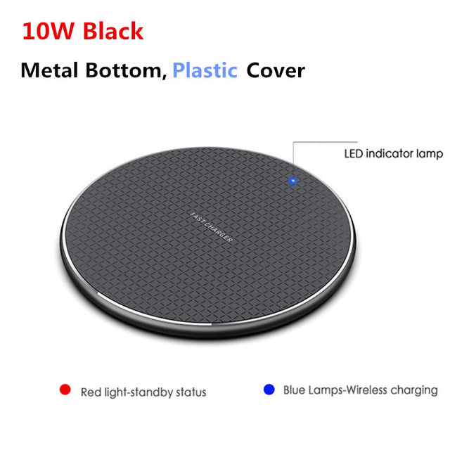 Qi Wireless Charger 10W/7.5W/5W QC3.0 Fast Phone Charger for iPhone 11 X XR XS Max Samsung S10 9 Xiaomi Wireless USB Charger Pad