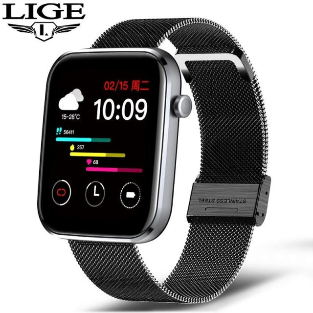 New Smart Watch women Full Touch Fitness Real time Activity Tracker Blood Pressure Sports Ladies Smart Watch