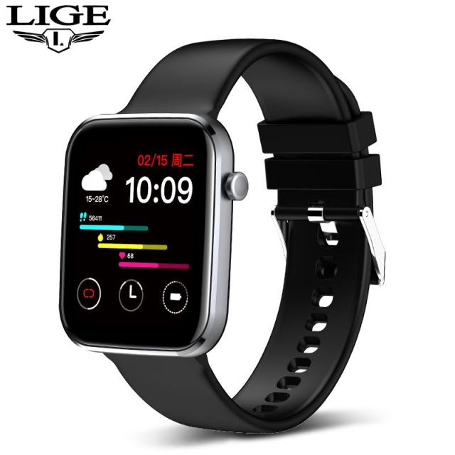 New Smart Watch women Full Touch Fitness Real time Activity Tracker Blood Pressure Sports Ladies Smart Watch