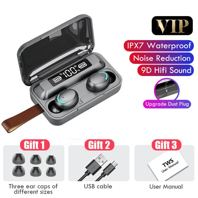 Bluetooth 5.0 Earphones 2200mAh Charging Box Wireless Headphone 9D Stereo Sports Waterproof Earbuds Headsets