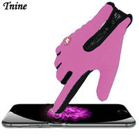 Black Winter Leather Gloves Military Style