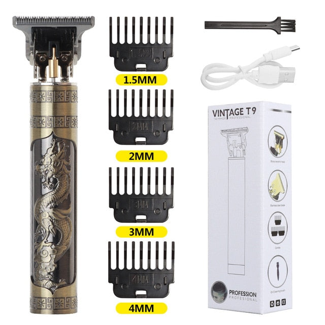 Factory Direct Sales T9 Dragon Phoenix Buddha Head Hair Clipper Electric Clipper Razor Retro Oil Head Fader Hair Trimmer Shaver - Hair Trimmers