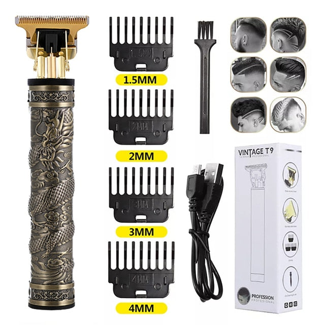 Factory Direct Sales T9 Dragon Phoenix Buddha Head Hair Clipper Electric Clipper Razor Retro Oil Head Fader Hair Trimmer Shaver - Hair Trimmers