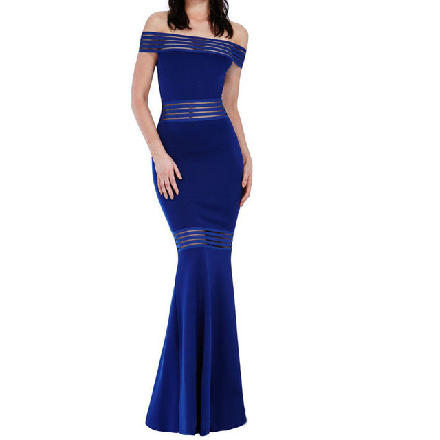 Plus Size Dress Fashion Runway Maxi Dress 2017 Summer Elegant Women&#39;s Dress Perspective Mermaid Sexy Black Long Dress