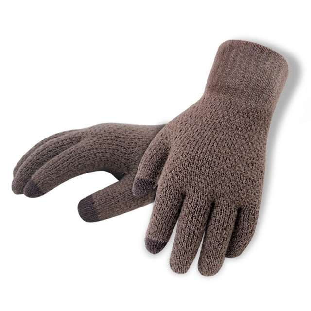 Winter Autumn Men Knitted Gloves, for use withTouch Screen
