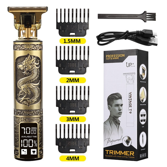 Factory Direct Sales T9 Dragon Phoenix Buddha Head Hair Clipper Electric Clipper Razor Retro Oil Head Fader Hair Trimmer Shaver - Hair Trimmers