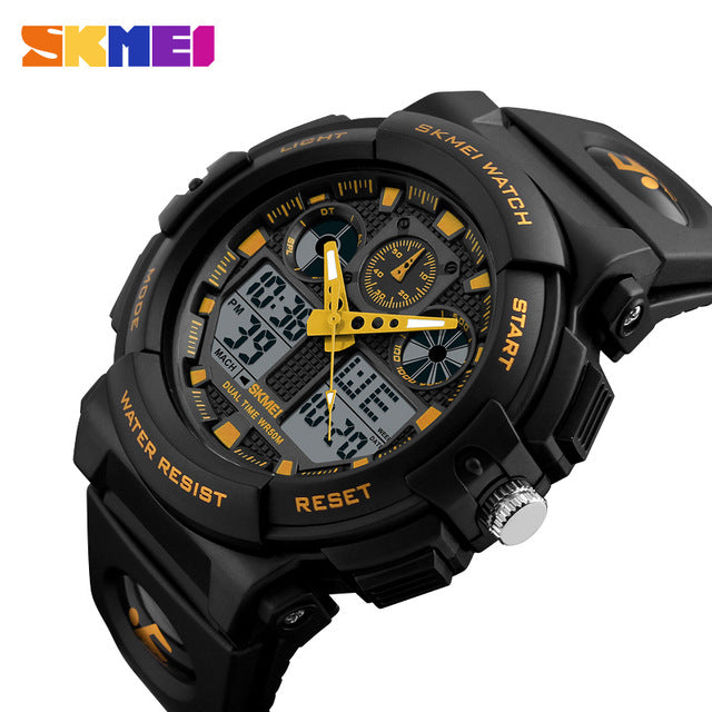 SKMEI Dual Display Wristwatches Men Sports Watches Digital Double Time Chronograph Time Watch Watwrproof Relogio Masculino 1270