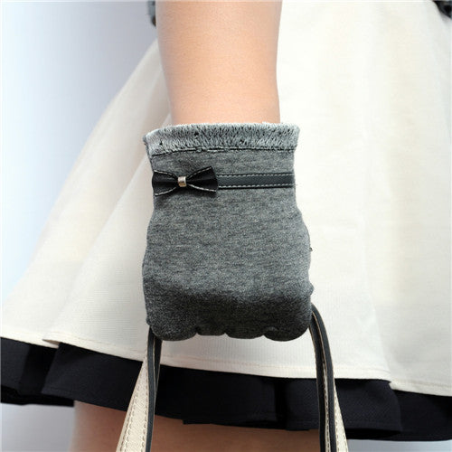 Elegant Womens Gloves Cashmere Lined Full Finger Gloves