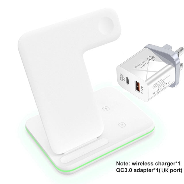 Wireless Charger Stand 15W Qi Fast Charging Station Dock for Apple Watch iWatch 7 AirPods Pro For iPhone 14 13 12 11 Pro XS XR X|Wireless Chargers|