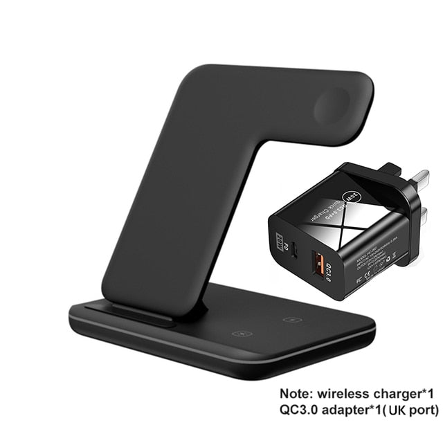 Wireless Charger Stand 15W Qi Fast Charging Station Dock for Apple Watch iWatch 7 AirPods Pro For iPhone 14 13 12 11 Pro XS XR X|Wireless Chargers|