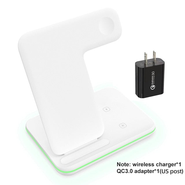 Wireless Charger Stand 15W Qi Fast Charging Station Dock for Apple Watch iWatch 7 AirPods Pro For iPhone 14 13 12 11 Pro XS XR X|Wireless Chargers|