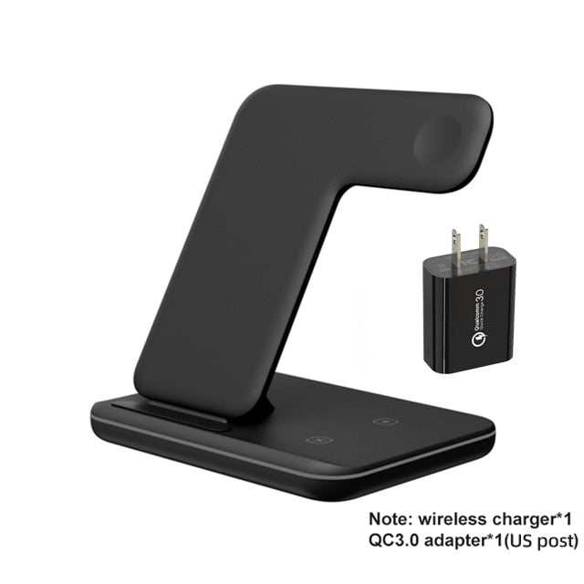Wireless Charger Stand 15W Qi Fast Charging Station Dock for Apple Watch iWatch 7 AirPods Pro For iPhone 14 13 12 11 Pro XS XR X|Wireless Chargers|