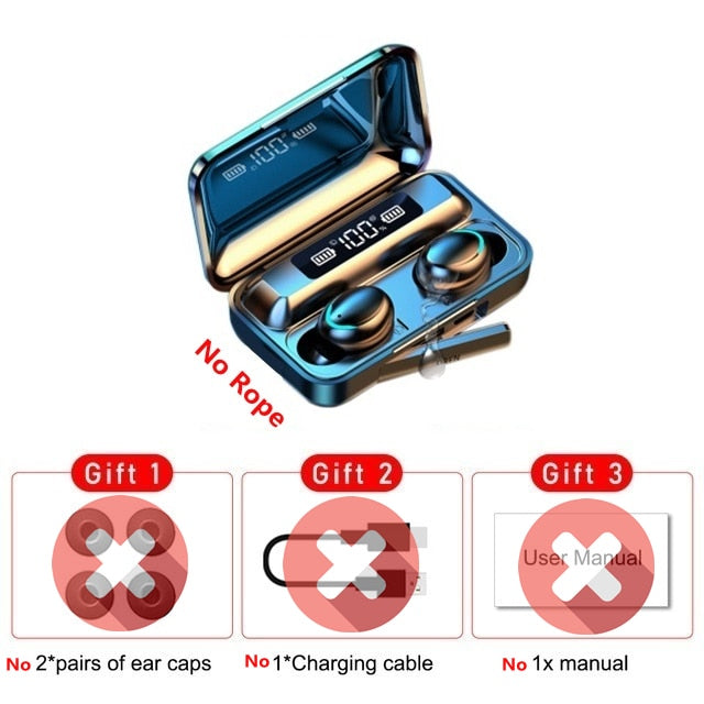 ND Bluetooth 5.0 Earphones 2200mAh Charging Box Wireless Headphone Stereo Sports Waterproof Earbuds Headsets With Mic|Bluetooth Earphones &amp; Headphones|