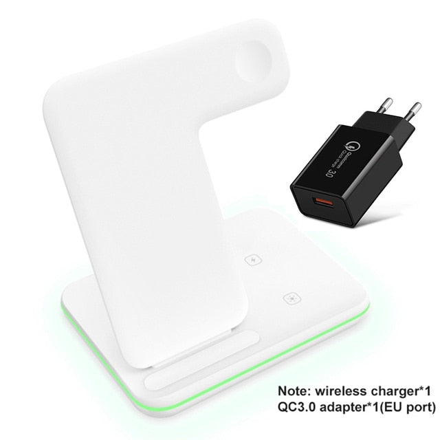 Wireless Charger Stand 15W Qi Fast Charging Station Dock for Apple Watch iWatch 7 AirPods Pro For iPhone 14 13 12 11 Pro XS XR X|Wireless Chargers|