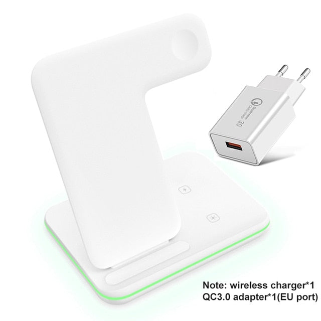 Wireless Charger Stand 15W Qi Fast Charging Station Dock for Apple Watch iWatch 7 AirPods Pro For iPhone 14 13 12 11 Pro XS XR X|Wireless Chargers|