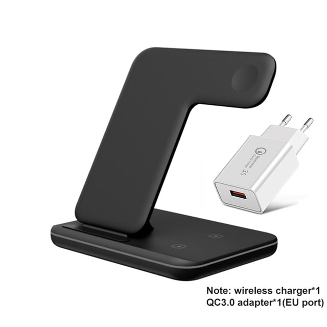 Wireless Charger Stand 15W Qi Fast Charging Station Dock for Apple Watch iWatch 7 AirPods Pro For iPhone 14 13 12 11 Pro XS XR X|Wireless Chargers|